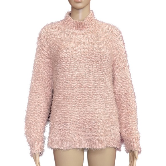 Altar’d State Mock Turtleneck Fuzzy Oversized Pullover Sweater S/M - Picture 1 of 5